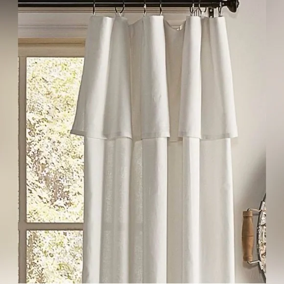 Mercantile Drop Cloth Light Filtering Ring Top Tab Farmhouse Curtain Pan… - Picture 2 of 8